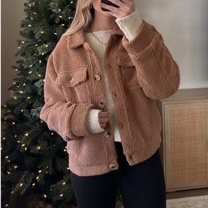 Sherpa jacket taupe